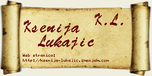 Ksenija Lukajić vizit kartica